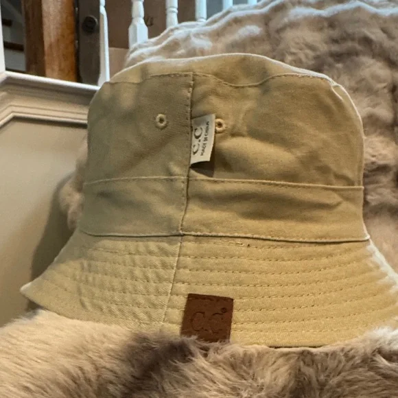 C.C Shiny Leopard Bucket Hat - Black Gray rain cap or reversible tan hat. - Picture 3 of 7